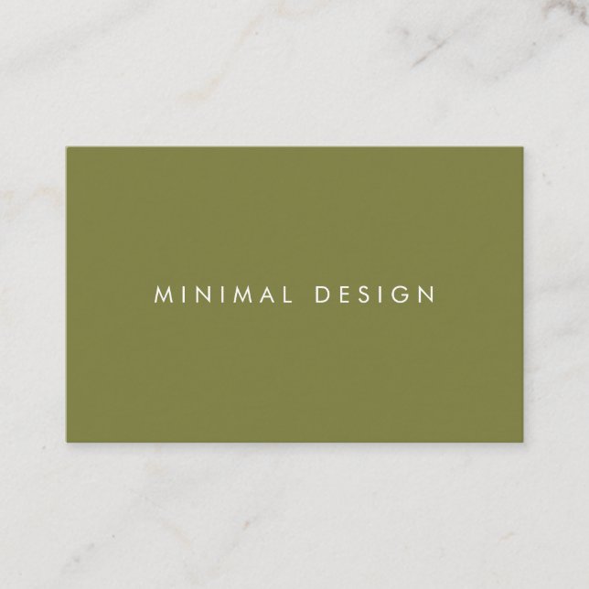 Carte De Visite Tarjeta visita Minimal Green & White BusinessCard (Devant)