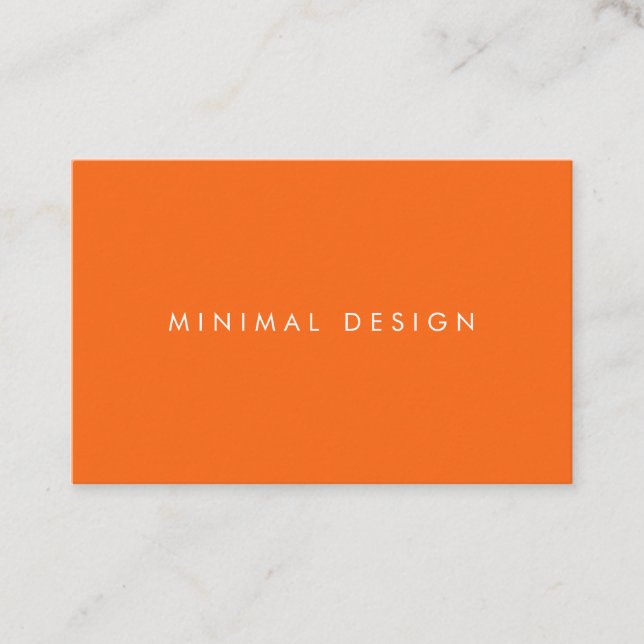 Carte De Visite Tarjeta visita Minimal Orange & White BusinessCard (Devant)
