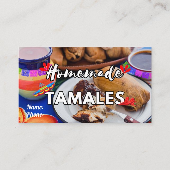 Carte De Visite Tarjetas de Negocio Tamales (Devant)