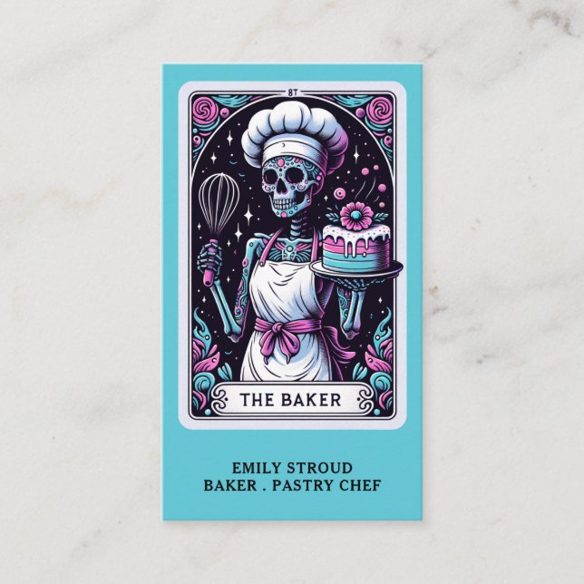 Carte De Visite Tarot Baker Pâtisserie Chef Dessert Caterer (Devant)