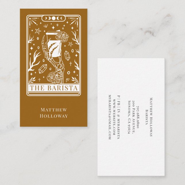 Carte De Visite Tarot  Barista Business Card (Devant / Derrière)