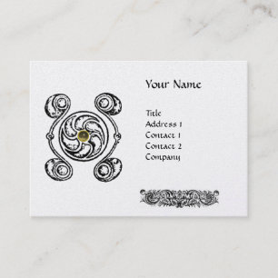 Carte De Visite TAROT BLACK CELTIQUE BLANC DESSIN MONOGRAM Pearlr