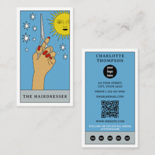 Carte De Visite Tarot céleste Coiffeur Coiffeur Salon de coiffure 