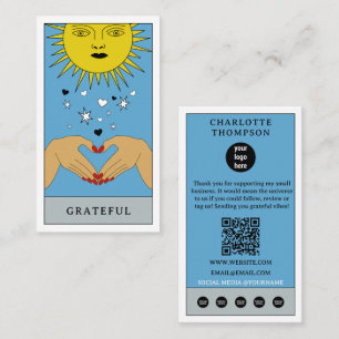Carte De Visite Tarot céleste Sun Logo Merci Petites entreprises