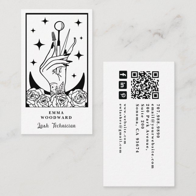 Carte de visite Tarot de Technicien de Cils (Devant / Derrière)