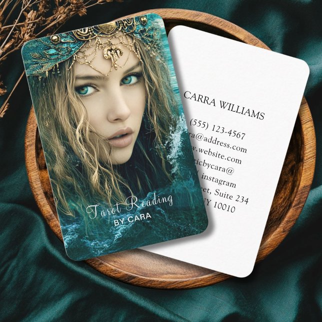 Carte De Visite Tarot, Femme Mystique (Tarot, Mystic Woman Business Card. Perfect for Tarot Reader, Energy Reader and more. )