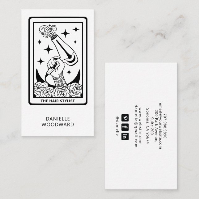 Carte De Visite Tarot Hairdresser (Devant / Derrière)
