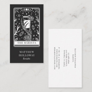 Carte De Visite Tarot mystique Gris de Charbon Barista