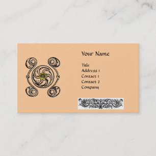 Carte De Visite TAROT noir rose Celtique dessin Gemstone Monogramm