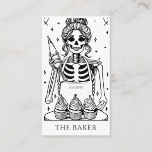 Carte De Visite Tarot Skeleton Baker Whisk Cupcake