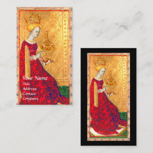 CARTE DE VISITE TAROTES DE RENAISSANCE ANTIQUE / REINE DES TASSE