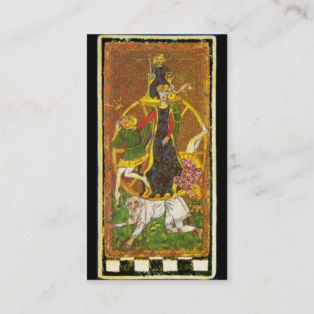 CARTE DE VISITE TAROTES DE RENAISSANCE ANTIQUE/ SOLEIL ET ROUE DE  (Dos)