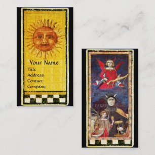 CARTE DE VISITE TAROTS DE RENAISSANCE ANTIQUE / LE SOLEIL ET LE DI