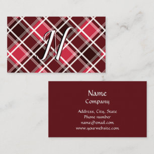 Carte De Visite Tartan classique écossais Motif rouge noir personn