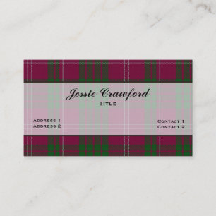 Carte De Visite Tartan écossais sur mesure Coloré de la famille Cr