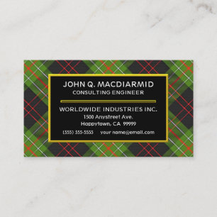 Carte De Visite Tartan MacDiarmid écossais