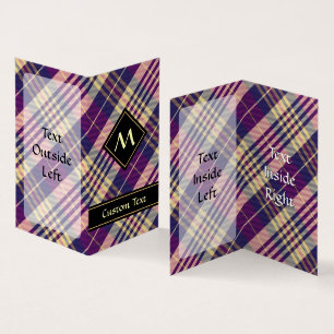 Carte De Visite Tartan mauve, or et bleu