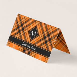 Carte De Visite Tartan orange d'Halloween