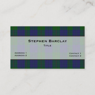 Carte De Visite Tartan vert et bleu Barclay Plaid personnalisé
