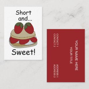 Carte De Visite Tarte aux fraises Courte et douce Funny Bakery