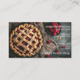 Carte De Visite Tarte framboise avec place pour le texte