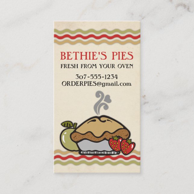 Carte De Visite tartes faits maison de fruit de boulangerie de (Devant)