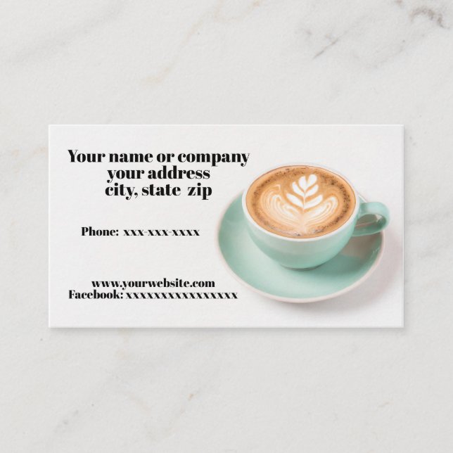 Carte De Visite Tasse à café (Devant)