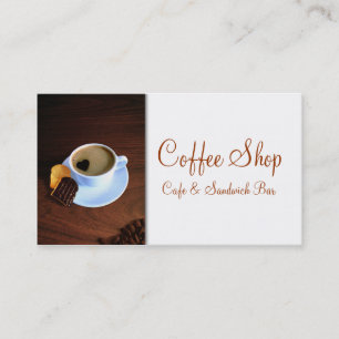 Carte De Visite Tasse de café avec la mousse en forme de coeur