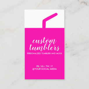 Carte De Visite Tasse de voyage Tumbler rose verticale boutique