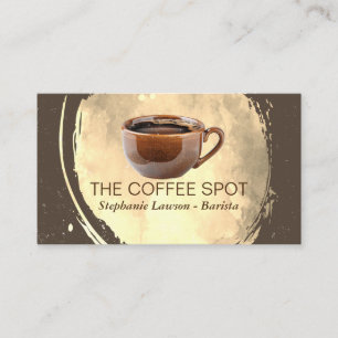 Carte De Visite Tasse marron de café chaud