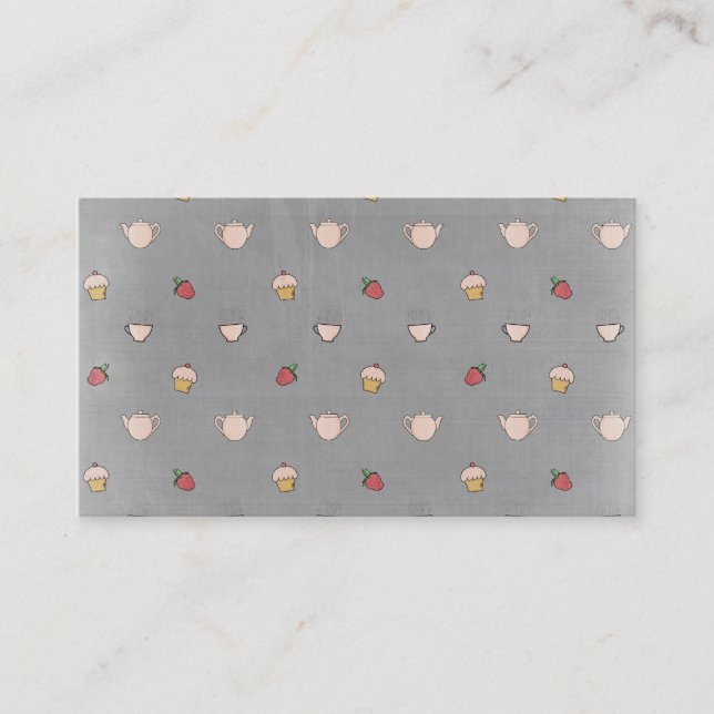 Carte De Visite Tasses de petits gâteaux et de thé ! (Devant)