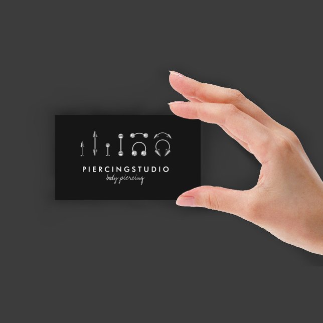 Carte De Visite Tatouage Piercing Corporel (Body Piercing Tattoo Business Card)