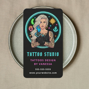 Carte De Visite Tatouage Professionnel Artiste Tatoueur Studio de
