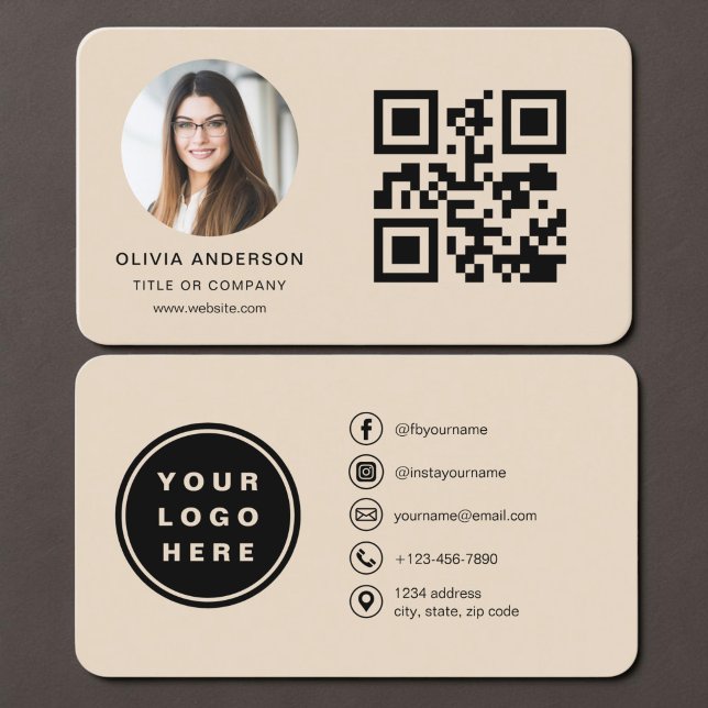 Carte de visite Taupe avec QR Code  (Créateur téléchargé)