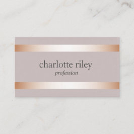 Carte De Visite Taupe | Rose moderne Gold Stripes élégant