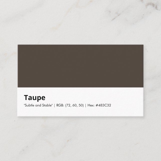 Carte De Visite Taupe | "Subtil et stable" (Devant)