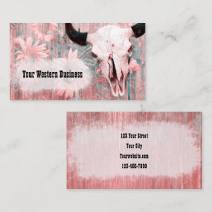 Carte De Visite Taureau Rose Ouest Taureau Taureau Sur Bois