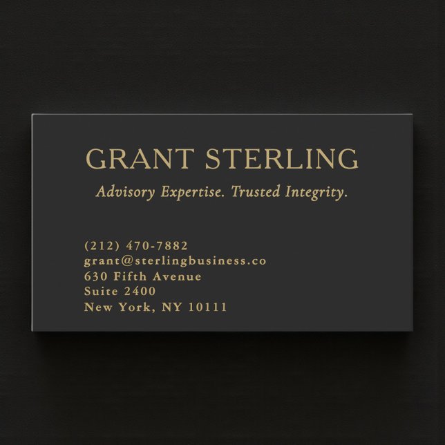 Carte De Visite Tax Accountant Minimal Black Gold CPA (Créateur téléchargé)