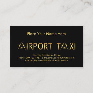 Carte De Visite Taxi Aéroport Avion Lettre Or