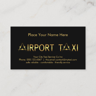 Carte De Visite Taxi Aéroport Avion Lettre Or