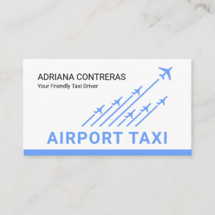 Carte De Visite Taxi Aéroport Avions Blue Décollage