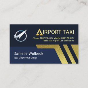 Carte De Visite Taxi Aéroport Or Avion Piste