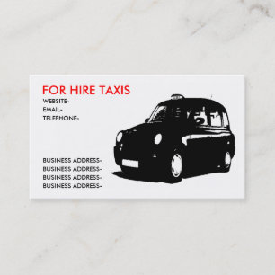 Carte De Visite Taxi anglais