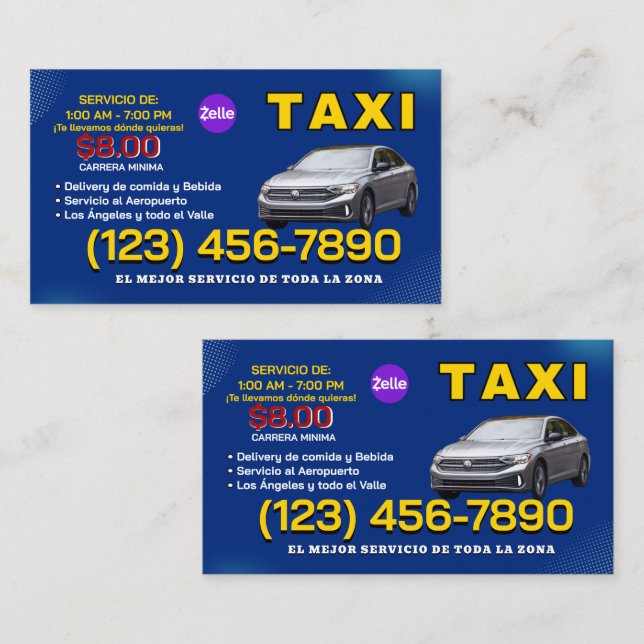 CARTE DE VISITE TAXI BUSINESS CARD (Devant / Derrière)