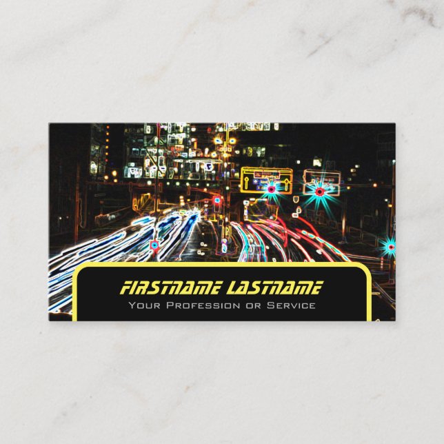 Carte De Visite Taxi chauffeur chauffeur chauffeur taxi jaune néon (Devant)