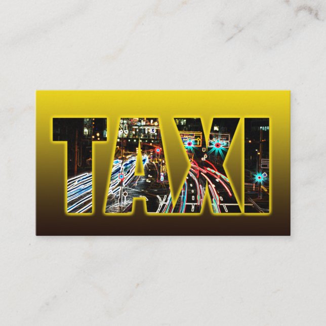 Carte De Visite Taxi chauffeur chauffeur chauffeur taxi jaune néon (Devant)