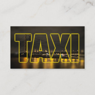 Carte De Visite Taxi chauffeur chauffeur chauffeur taxi jaune néon