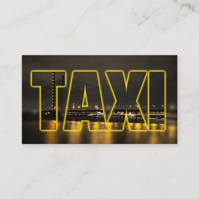 Carte De Visite Taxi chauffeur chauffeur chauffeur taxi jaune néon (Devant)