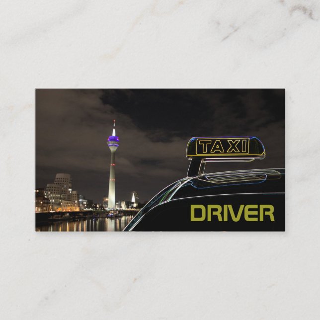 Carte De Visite Taxi chauffeur chauffeur chauffeur ville lumières  (Devant)