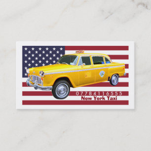 Carte De Visite Taxi de jaune de drapeau américain